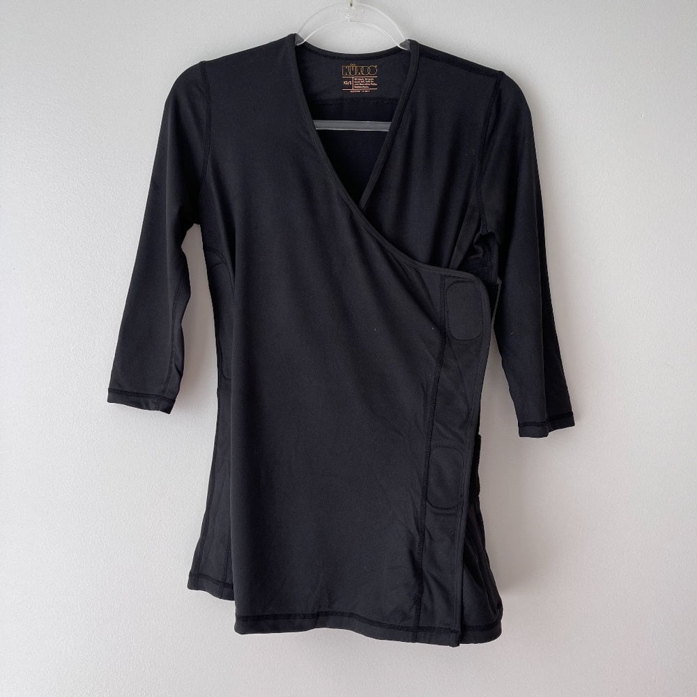 Elegant Black Wrap Blouse